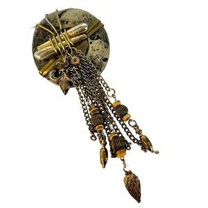Vintage Gold and Black Brooch